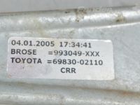 Toyota Corolla Tagaukse klaasitõstuk, parem (man.) Varuosa kood: 69830-02110
Kere tüüp: Universaal...