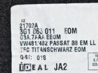 Volkswagen Passat (B8) 2014-2023 Põrandamatid (4tk) Varuosa kood: 3G1863011 EOM
Kere tüüp: Sedaan